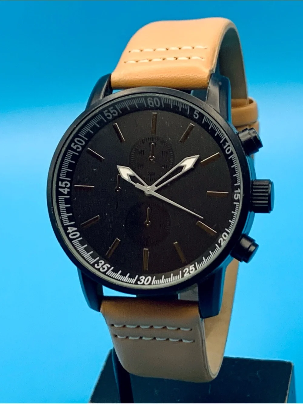 ACCUTIME WATCH CORP Quartz Wristwatch Faux Subdials Japan Movt Works New Batt